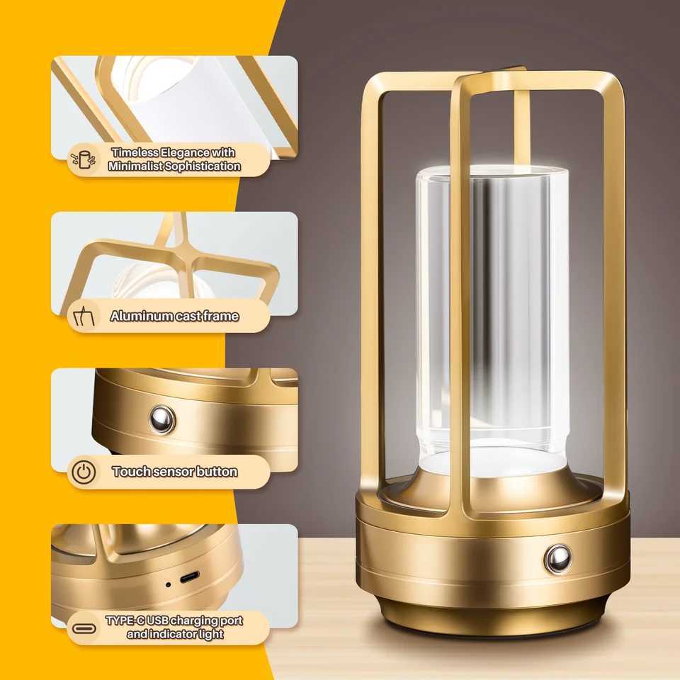 GGbingo Cordless Led Table Lamp Desk Lamps Outdoor Camping Atmosphere Light Restaurant Creative Beside Night Lights C251121