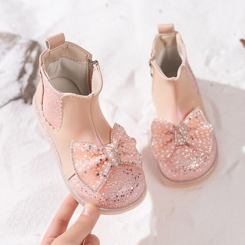 New designer shoes Girls Martin Boots Short Boots Stylish Double Cotton Shoes New Autumn Winter Fleece Lined Leather Boots Girls Boots