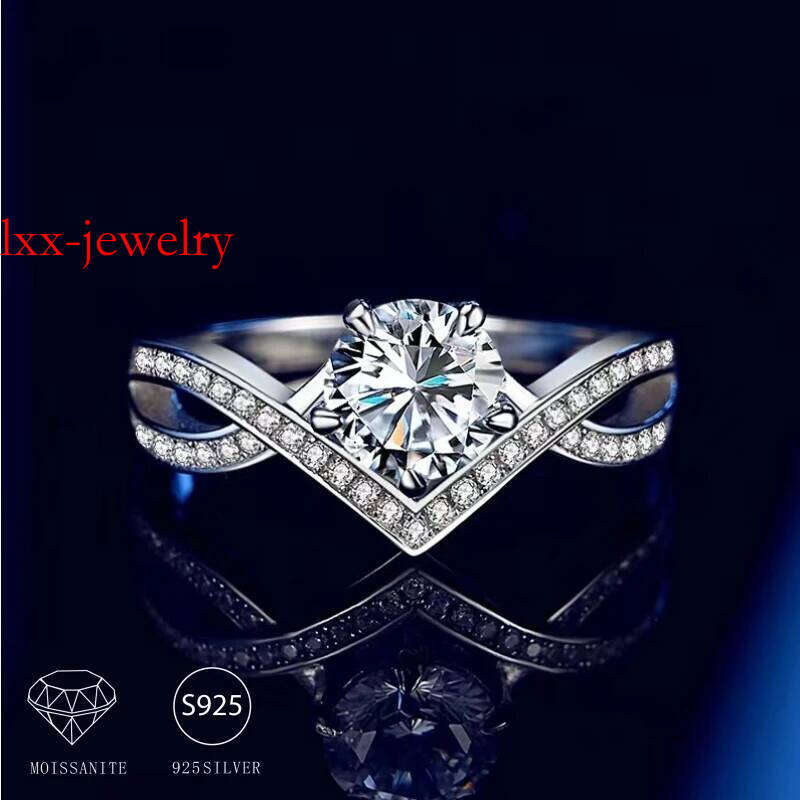 Sterg Sier Moissanite Dia Crown Ring Women's High Fashion Proposal Anniversary Birthday Gift for Mother