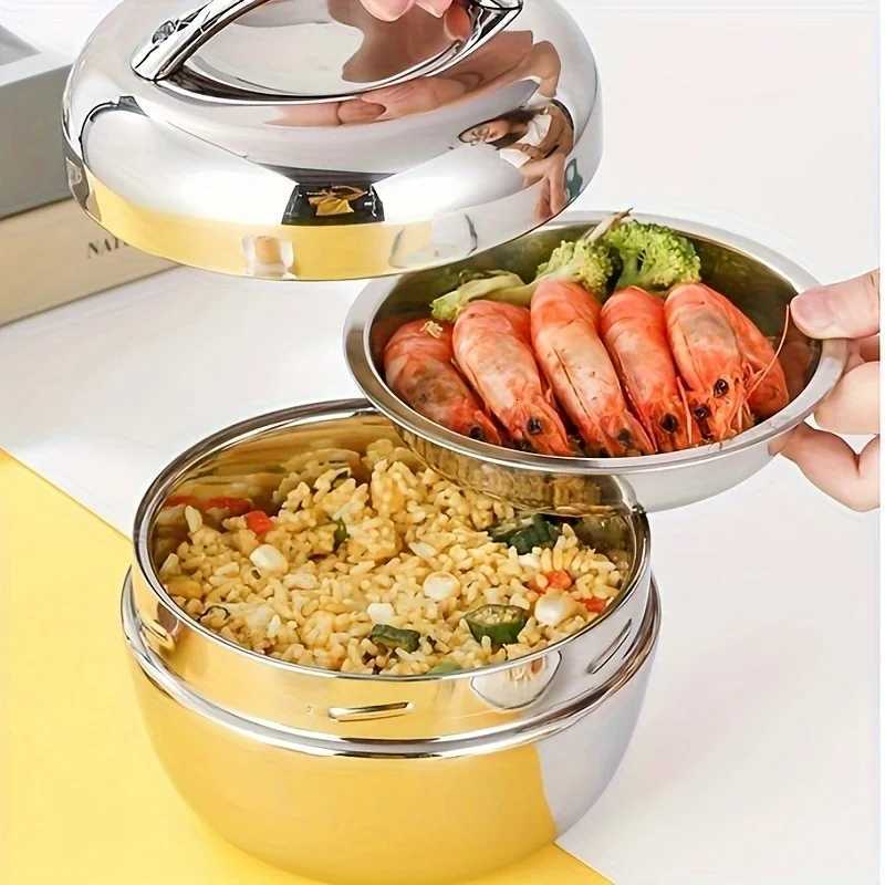 Portable High Quality Stainless Steel Round Lunch Box Food Storage Containers For Hot Food With Thermal Insulation Bento BoxM251121