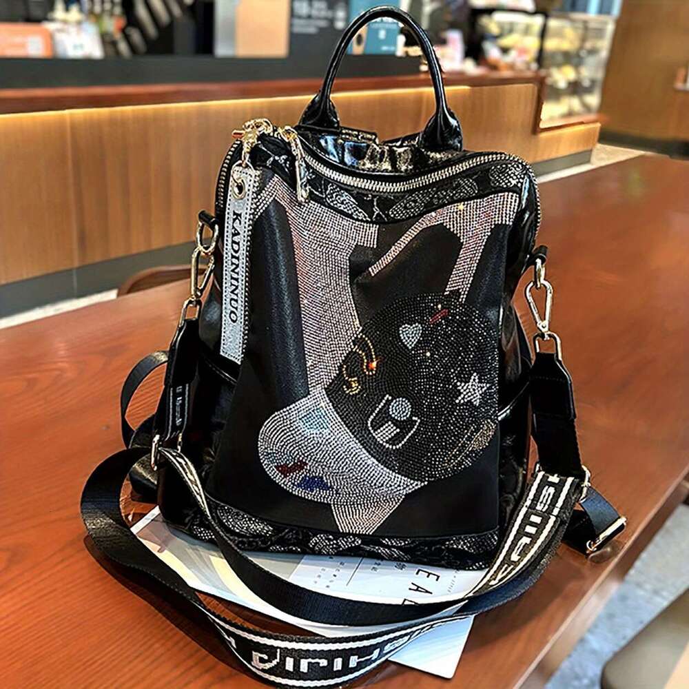 2025 New Fashion Diamond-Encrusted Women's Bag, Trendy High-End, Versatile and Popular, Large Capacity Shoulder Bag