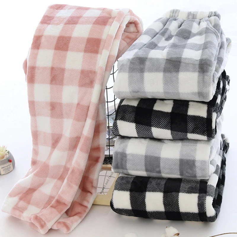 Men Autumn Winter Full Length Pajama Pants Thicken Flannel Sleep Bottom Casual Soft Warm Homewear Plus Velvet Loose Pyjama Pant 251111