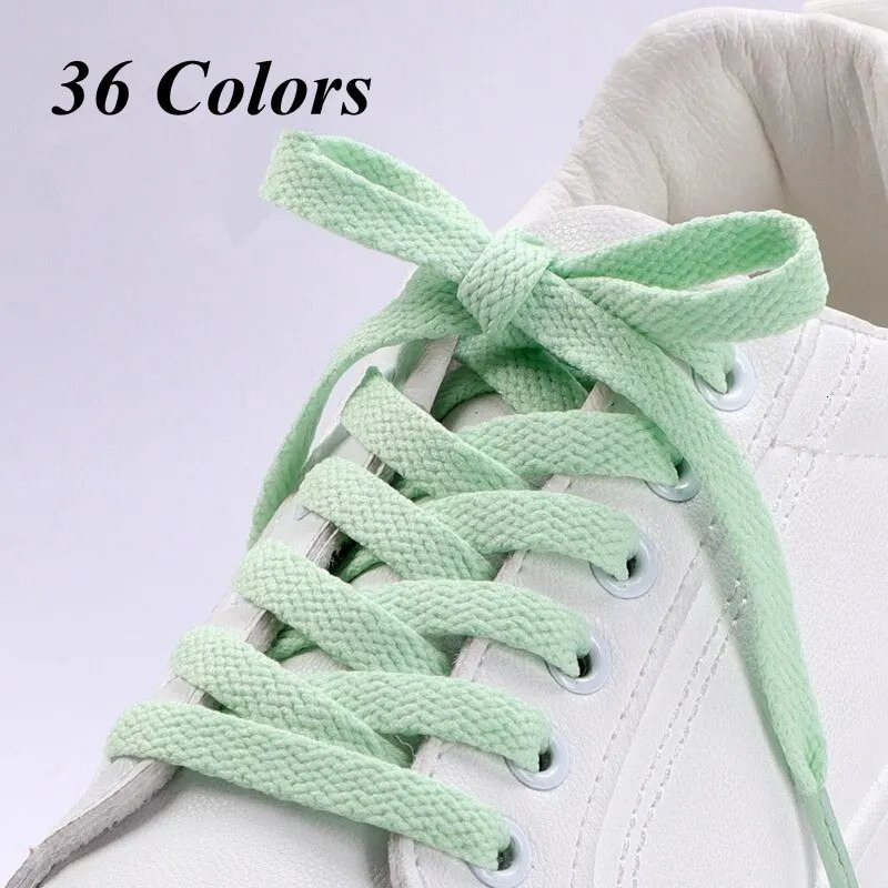 1Pair 36colors Flats Shoelaces Classic Shoe Laces Off Sneaker White Sports Men Women Children Shoelace Casual Strings 251121