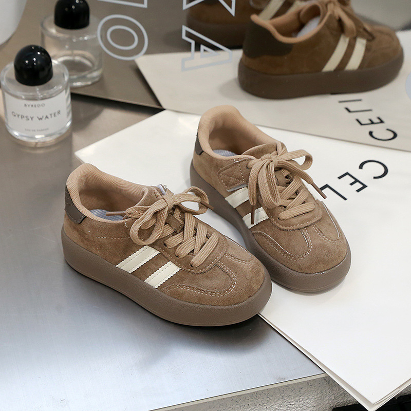 New wool lined designer children's shoes, boys' cotton shoes, winter casual sports shoes, retro girls' training shoes