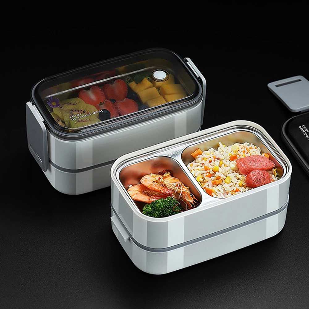 1PC Stainless Steel Sealed Insulated Box Double-Layer Lunch Box That Students Can Heat In The Microwave At WorkM251121