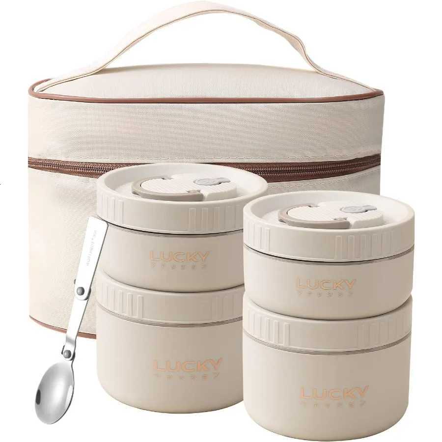 Bento Box Adult Lunch Box Set Portable Keep Warm Lunch Container With Insulated Bag 18/8 Stainless Steel Thermal Food ContaineM251121