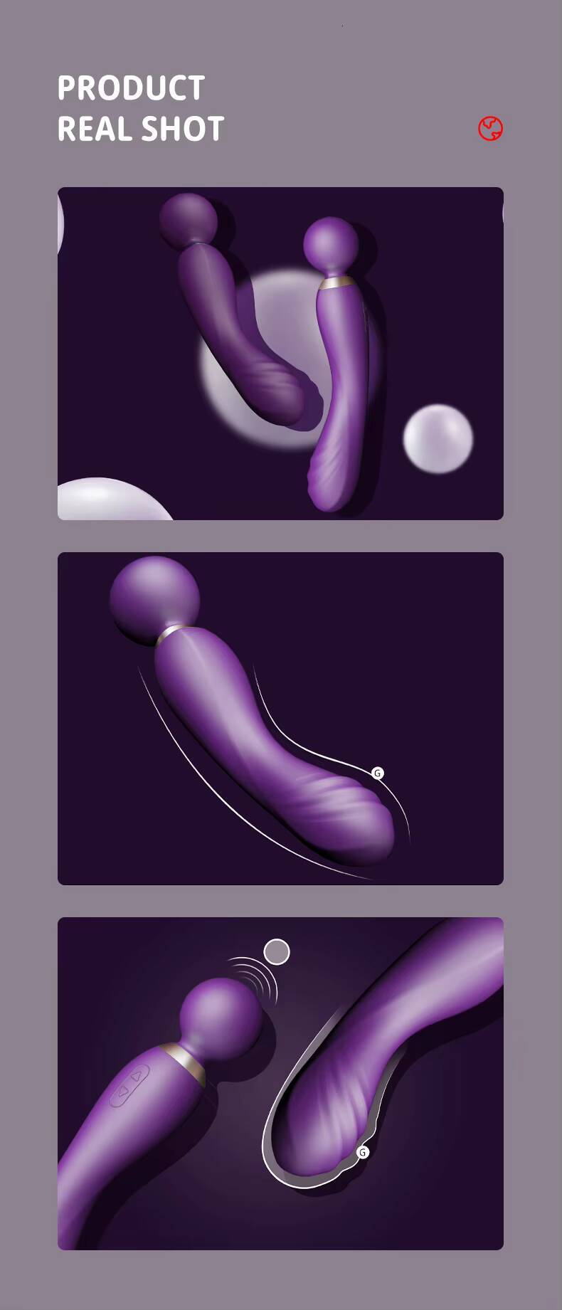 Female G-Spot Adult Massage Equipment Double Shock AV Stick Vibrator 10 Speed Frequencies for Thrusting Vagina Vibrators for