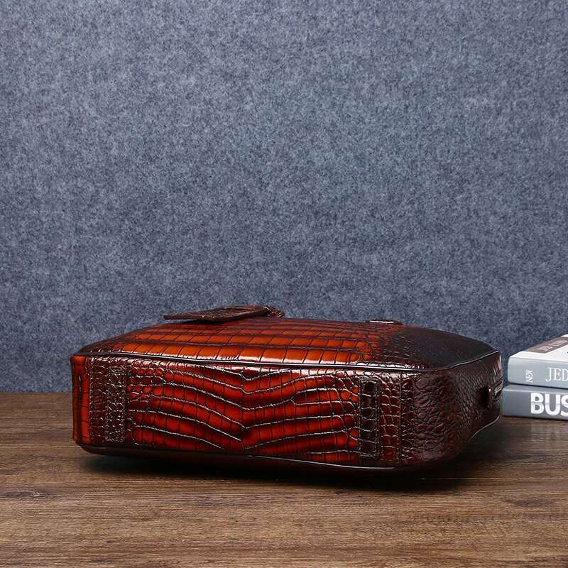 Crocodile Belly Pattern Men's briefcase Large size and large capacity handbag travel computer Business bag