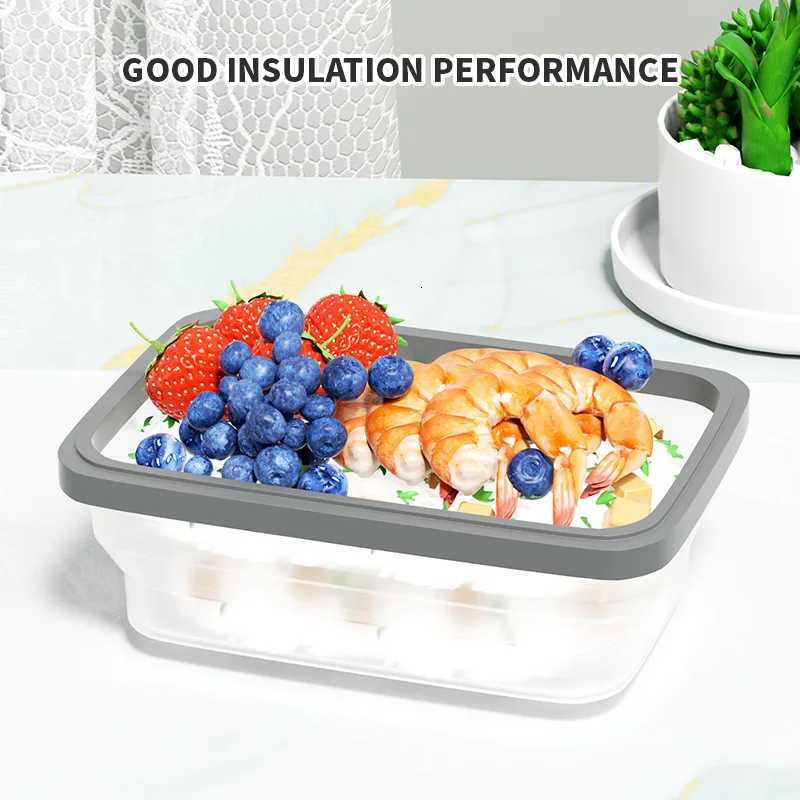 Collapsible Silicone Food Storage Container Leftover Meal box For Kitchen Bento Lunch Boxes Microwave and Freezer SafeM251121