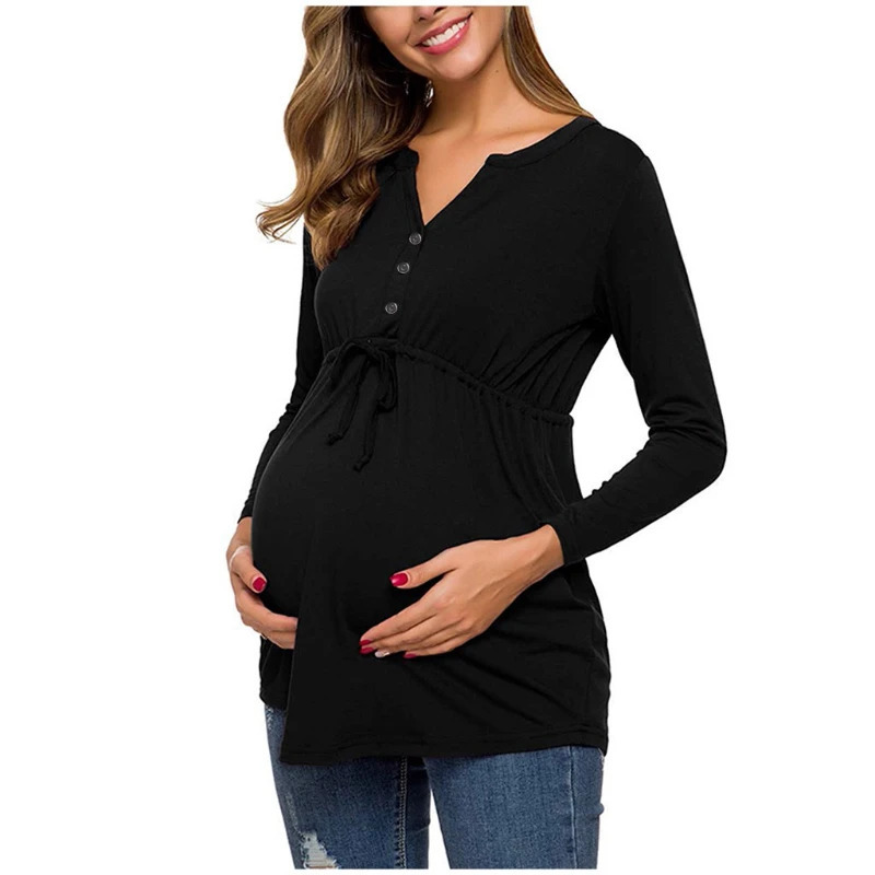 Pregnant women tshirt womens pregnant women care baby long sleeved striped top pregnant women Ropa Lactancia Breastfeeding T-shirt 250421