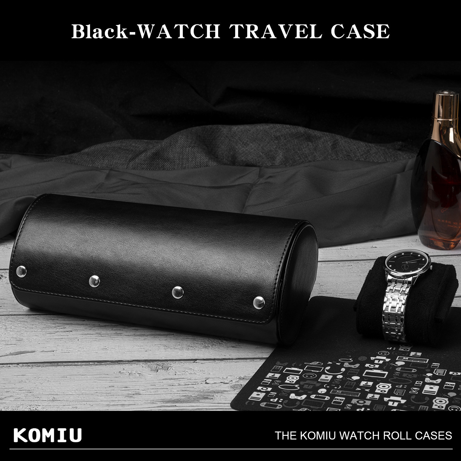Watch Travel Case 3/6 Slot Watch Roll Travel Case Organizer Display - PU Leather Watch Case - Watch Organizer for Men Women 240613