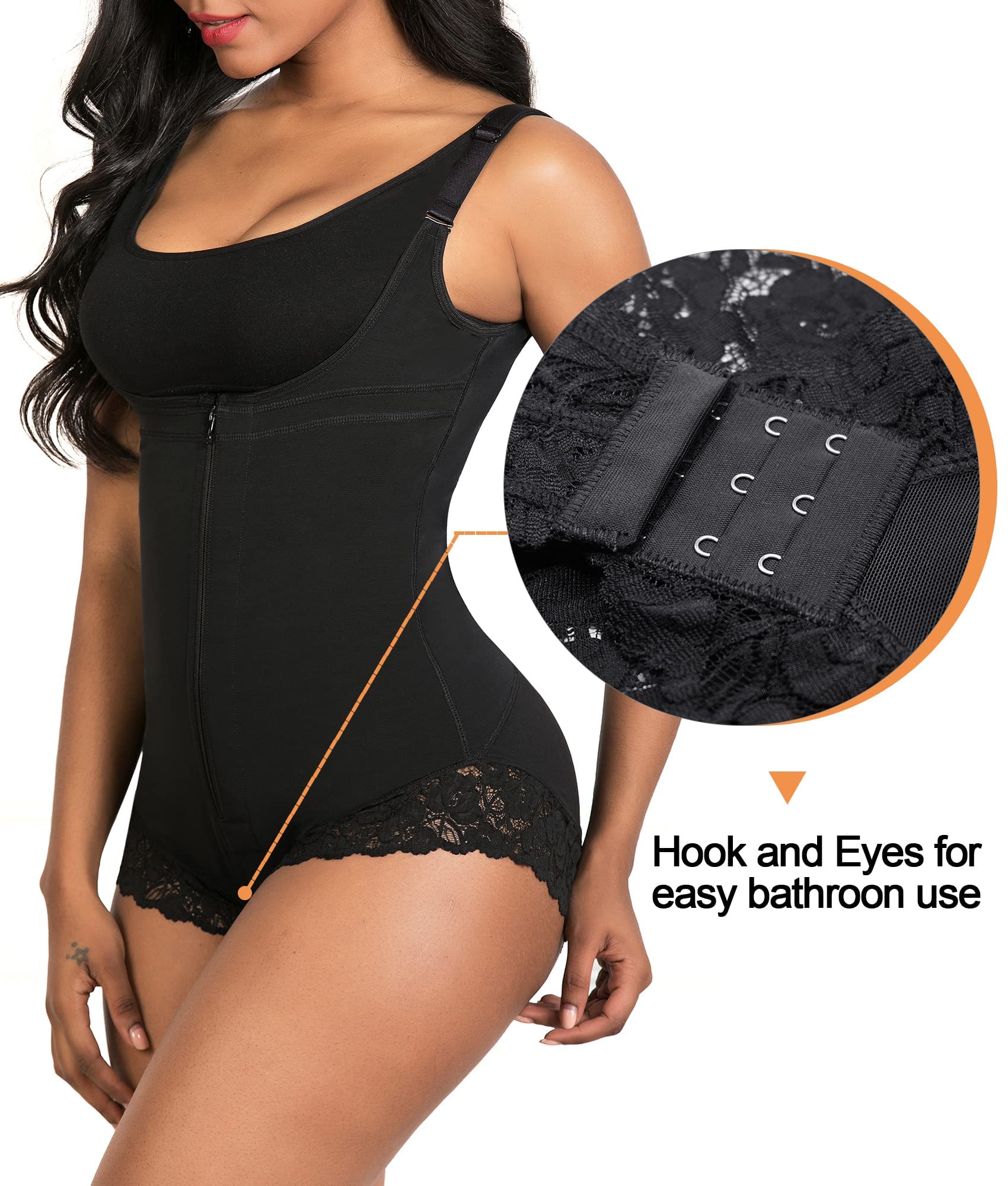 6X Women's Shapers Body Corset Butt lifting Bodysuit Seamless Shapewear Postpartum Belly flat Sheath Waist Full Body Shaper Compression Strappy C