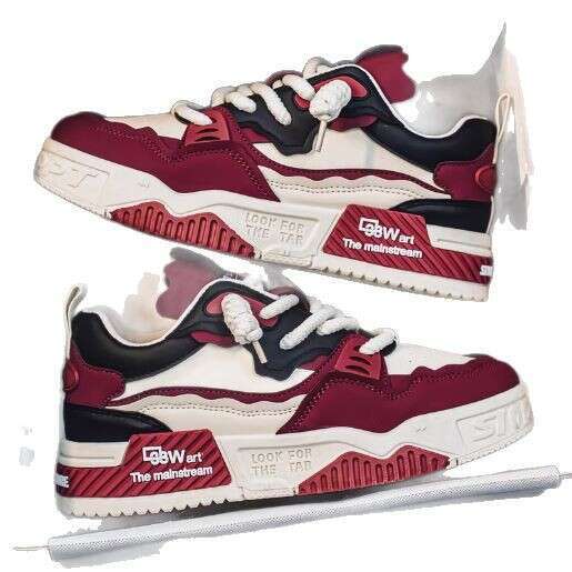 Men's 2025 Spring Trendy Brand Versatile Red Board for Youth Sports Thick Bottom 47 Extra Large 48 Casual Shoes