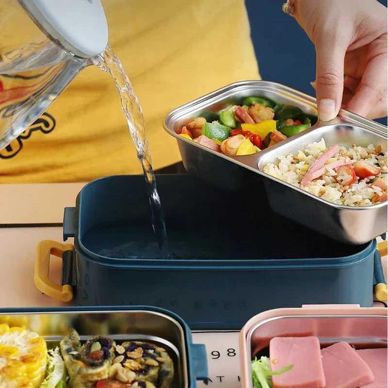 304 Stainless Steel Thermal Lunch Box Office Worker Bento Box Single/Double Layer Student Children Food Storage Container StoreM251121