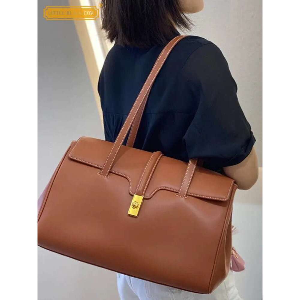 Designer Bag Office Ladies Vintage Elegant Big Capacity Single Shoulder Bags Cow Split Leather Fashion Totes Women Handbag Pillow Bag