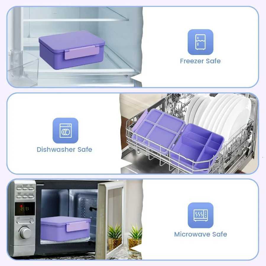 Kids Bento Lunch Box with Thermos Leakproof Toddler Bento Box with 9 OZ Insulated Food Jar Lunch Bag Utensils 3 or 4 CompartM251121