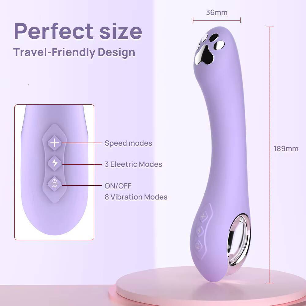 Wholesale New Cat Claw Electric Shock Vibrators Into the Body G Point Stimulation AV Stick Female Masturbator Adult Toy Sex Toys