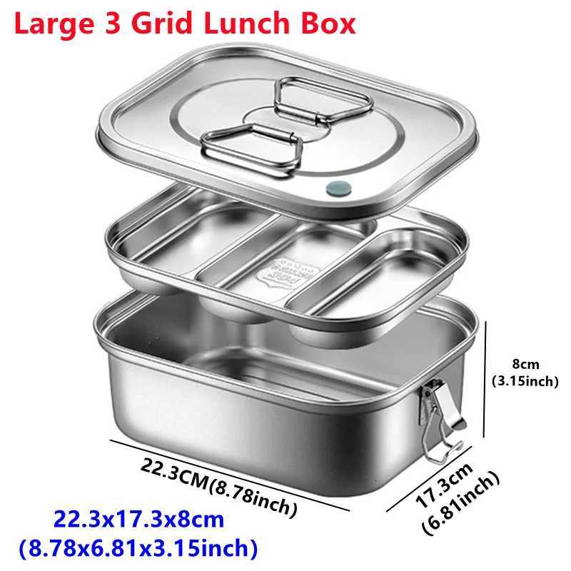 304 Stainless Steel Lunch Box Food Container Bento Box For Kids Adult Double Layer Large Capacity Tableware Food Storage BoxM251121