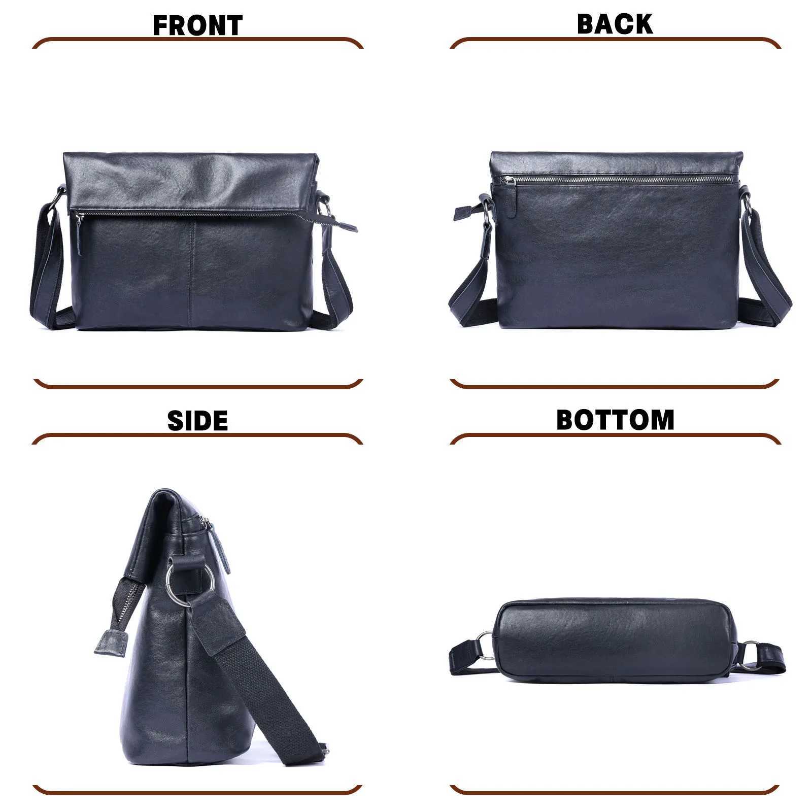 Fashion Genuine Leather Mens Shoder Bag Crossbody Laptop Bags Simple Cowhide Top Layer Vegetable-tan Leather Fi Casual Y251121