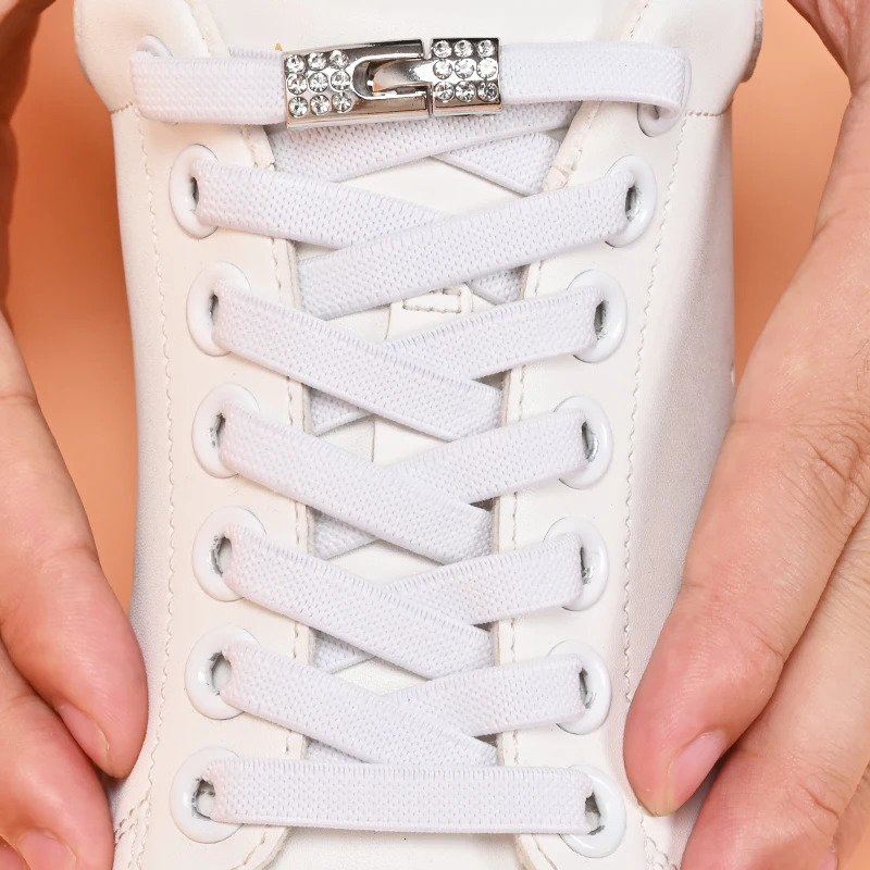 No Tie Shoe Laces Diamond Buckle Elastic Shoelaces Sneaker Kids Adult Shoelace Suitable For Sports Casual Shoes Boots 251121