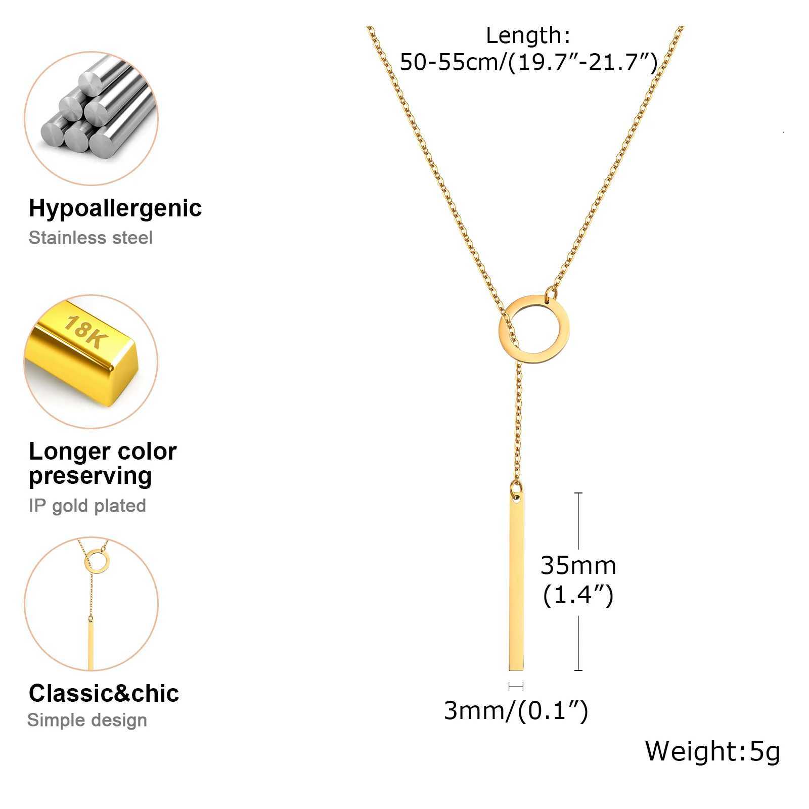 Lariat Necklace for Women Stainless Steel Drop Necklace with Long Chain Party Wedding JewelryXJ251121