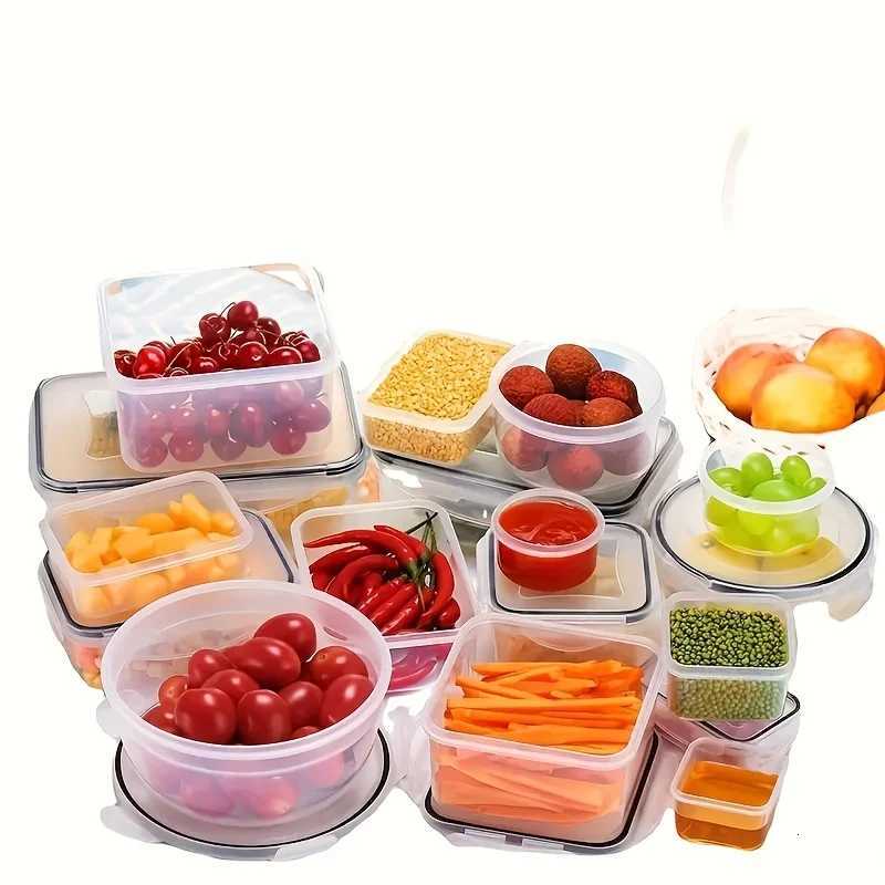 12/24 Clear Kitchen Food Storage Container Set - Microwave Safe Multifunctional Plastic Lunch Box with Lid 24 Chalkboard LabelsM251121