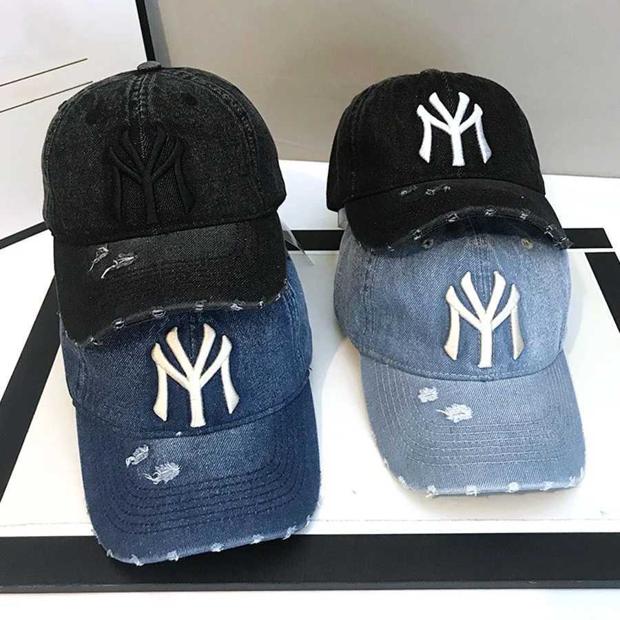 New Unisex Letter Embroidery Washed Cowboy Baseball Caps Spring and Autumn Outdoor Adjustable Casual Hats Sunscreen HatT251121