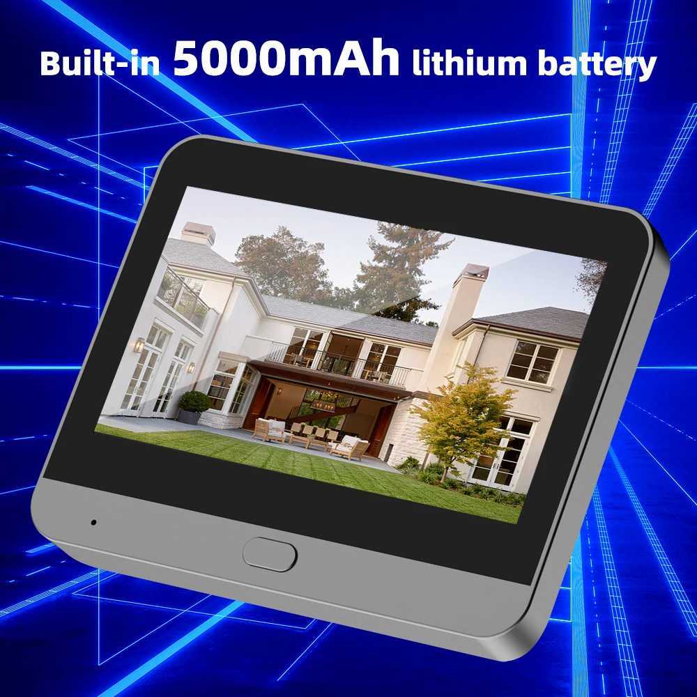 3MP Smart Life Tuya 1080P WiFi Doorbell Eye Camera 5000mAh Battery PIR Motion Detector Infrared Alexa Google Digital Viewer X250421