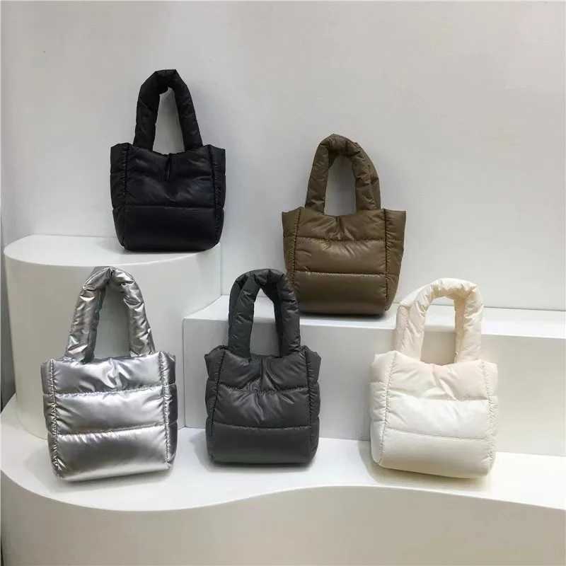 Wens Bag Lighteight Down Cott Shoder Crossbody Bag Solid Color Purse Handbags Luxury Designer Ladies Travel Shopper Bags Y251121