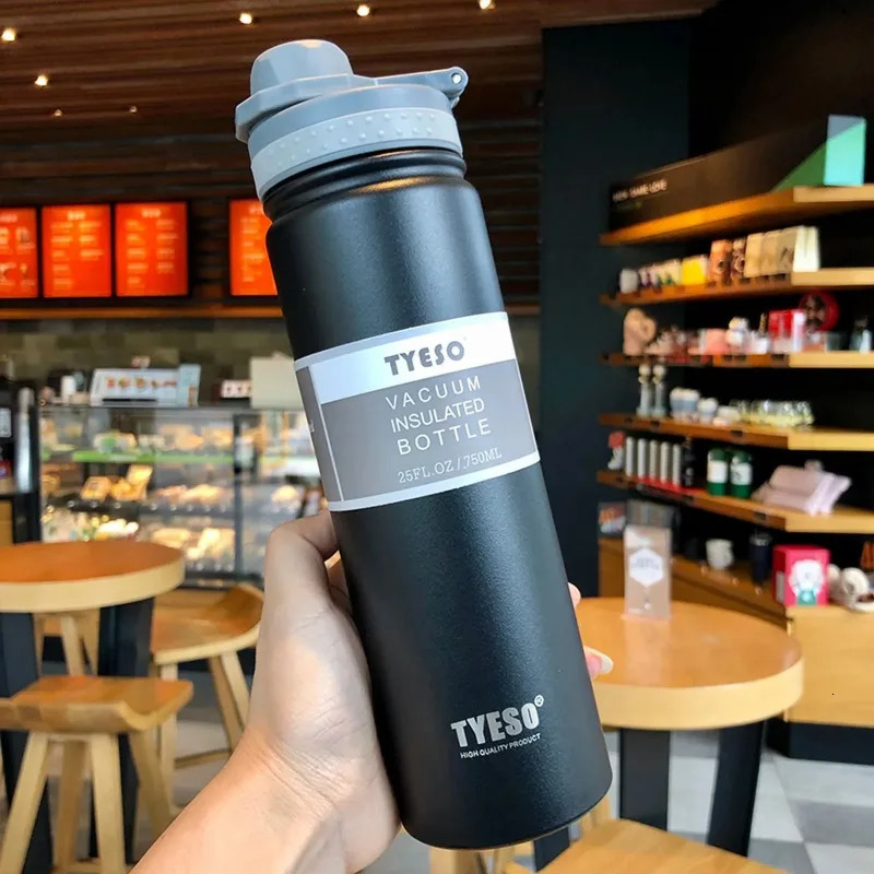 Tyeso 530ML 750ML Thermal Water Bottle Stainless Steel Coffee Mug Vacuum Flask Insulated Sport Travel Thermos Cup for GYM 251114 W260226