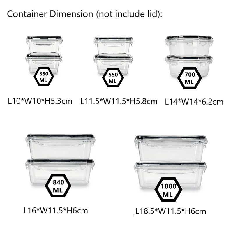 Airtight Food Storage Container with Lid Leak Proof Snap Lock BPA Free PlasticM251121