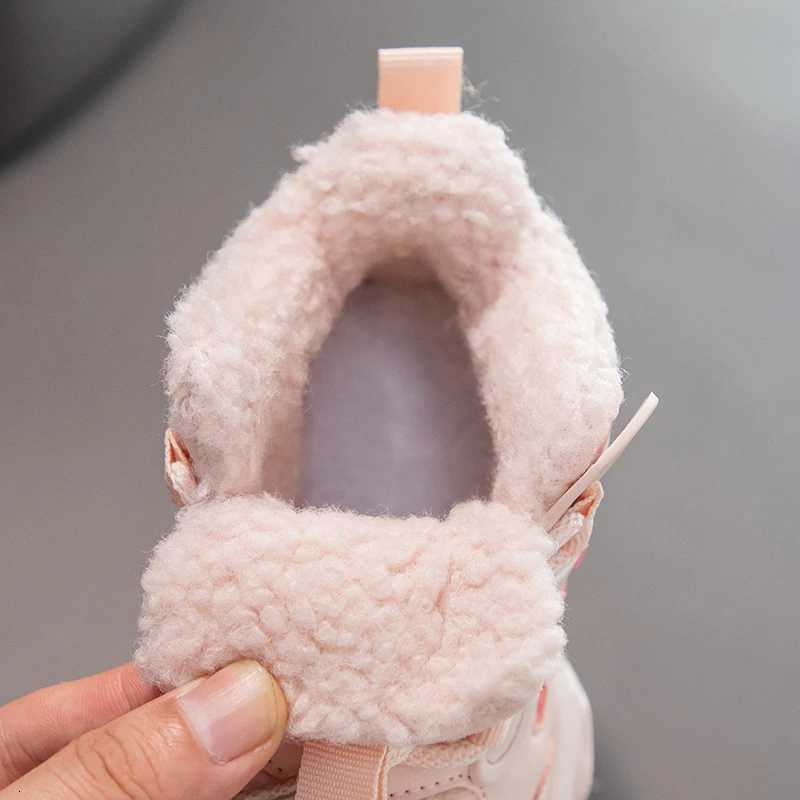 Fashion Winter Children Shoes Girls Plush Sneaker Luxury Kids Outdoor Cotton Shoes Outdoor Sports Girls Platform Ankle BootsW251121