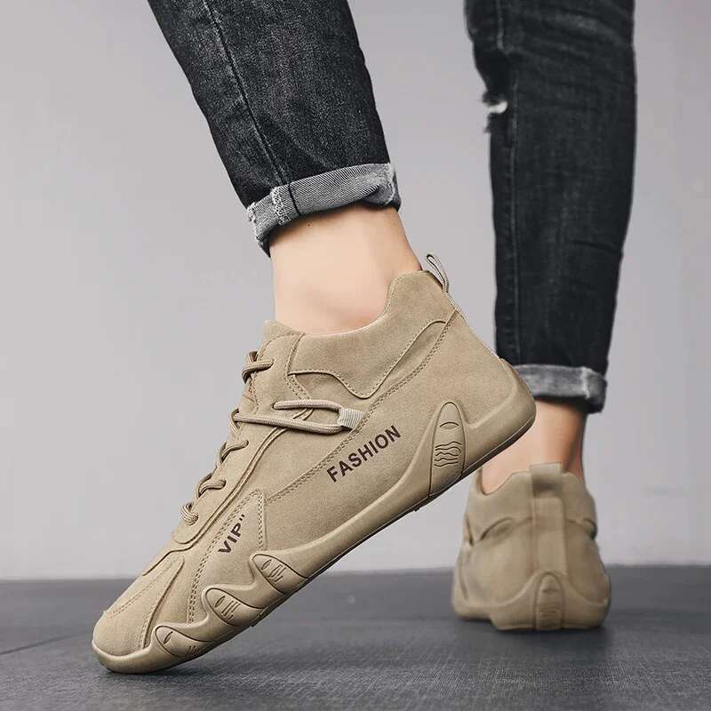 designer sneakers Ankle For Men 2024 Spring Man Casual Sneakers Non Slip Khaki Work Mens Shoe Short Boots Loafers Lace Up atillas Hombre