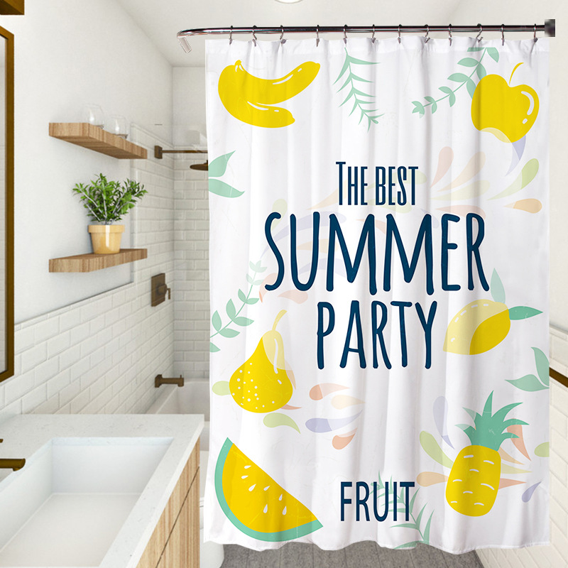 YL-37770 Fresh and Simple Series Home Shower Curtain, Bathroom Coverage, Hand-painted Waterproof Shower Curtain
