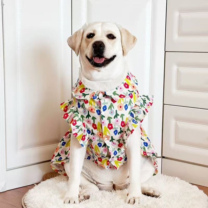 T0032Dog clothes large dog spring and autumn small fresh skirt Labrador golden retriever clothes big dog thin cute clothes_360 search