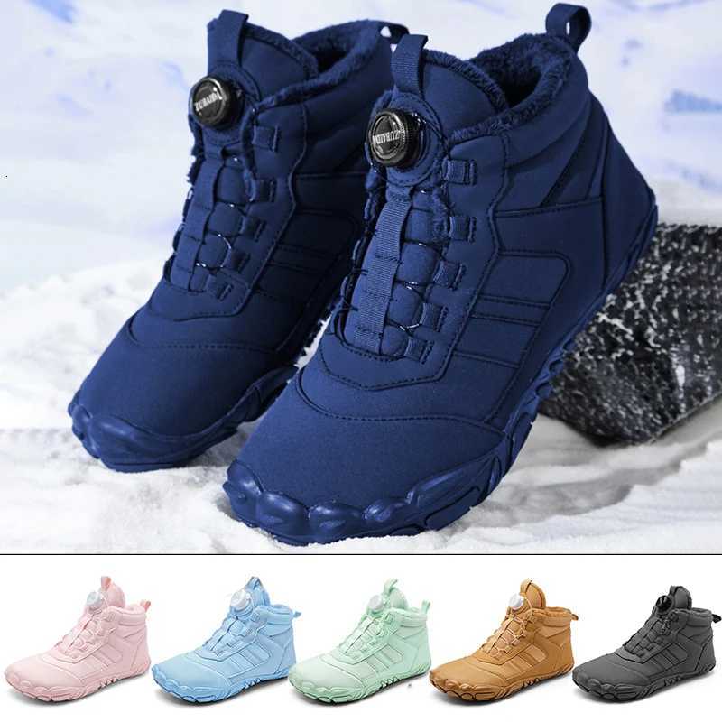 New Parent-child Winter Boots Men and Women Snow BareFoot Outdoor Non-slip Warm Fur Casual Boys/girls Sneakers Kids Ankle BootsW251121