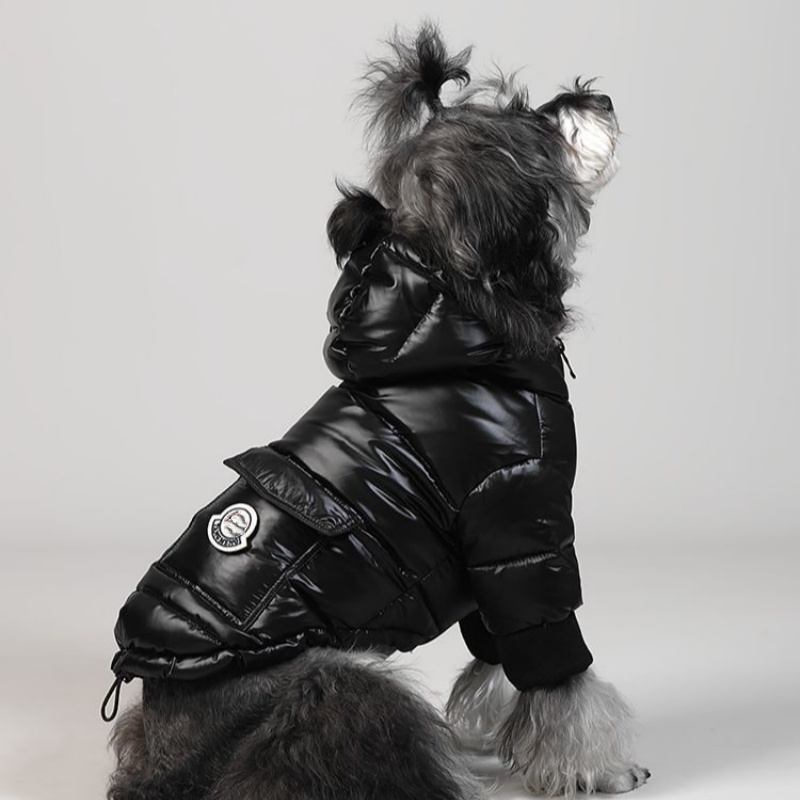Shiny Puffer Dog Jacket with Hood for Maltese, Poodle & Small Medium Breeds, Warm Down Pet Coat, Stylish Zipper Dog Puffer Jacket, Cozy Cold-Proof Dog