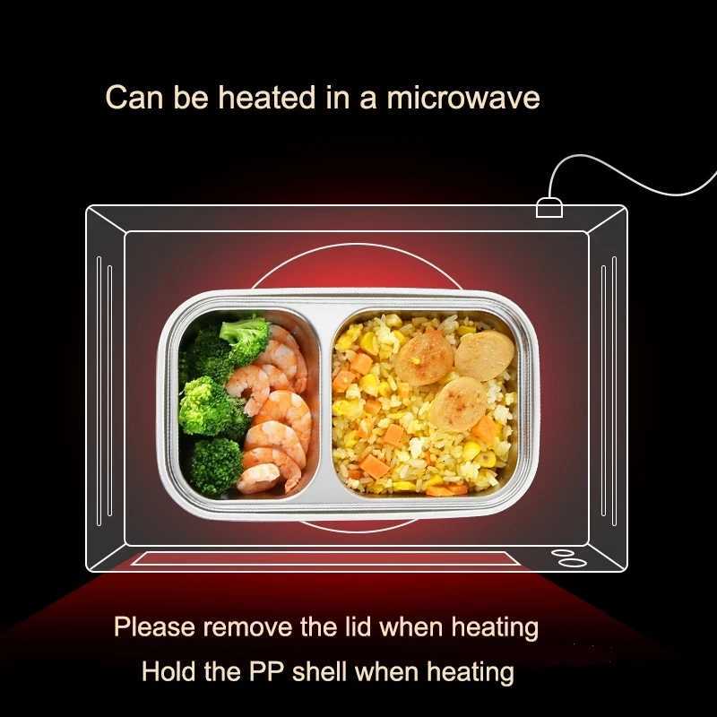 Stainless steel insulated lunch box for School Kids Office Worker double-layer bento microwave portable food storage containersM251121