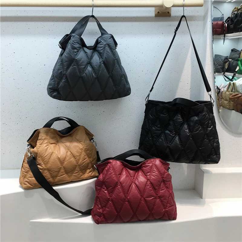 Casual Padded Large Capacity Tote Wen Handbags Designer Lingge Quilted Shoder Bags Luxury Nyl Sapce Cott Crossbody Bag Y251121