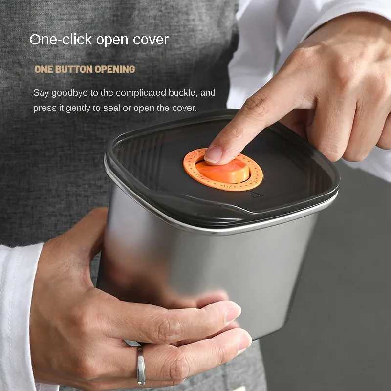 1PC 304 Stainless Steel Crisper Sealed Lunch Box with Lid Refrigerator Storage Box Fresh-keeping Box Picnic Bento Food ContainerM251121