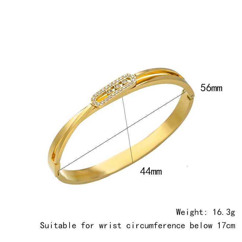Simple Style Sliding Zircon Design High Quality Stainless Steel Bracelet Shining Crystal Bangle for Women Girl Birthday GiftsW251121