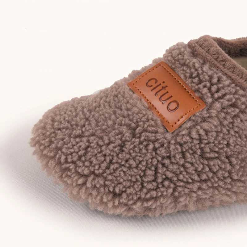 Children Cotton Slippers Solid Warm Kids Winter Home Shoes Boys Girls Plush Floor Shoes Indoor Soft Sole Anti-slip Cotton ShoesW251121