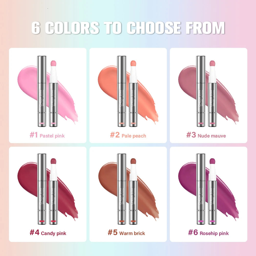 6 Colors Liquid Sponge Cheek Blusher Face Highlighter Long Lasting Natural Skin Tint Face Blush Sponge Wand For Cheek Makeup 251113