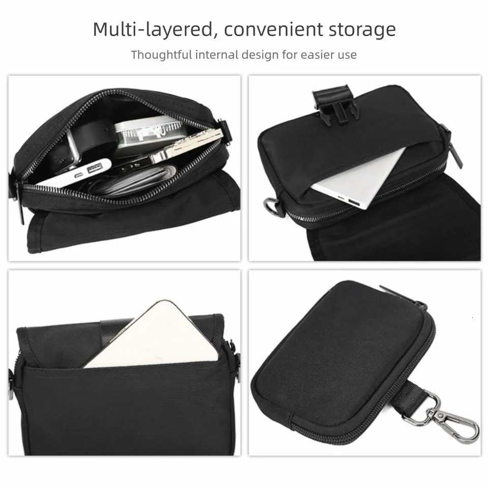 Oxford Cloth Mens Messenger Bag Black Japanese Style Waterproof Shoulder Bag Multi Functional Casual Male Crossbody Bag DailyT251121