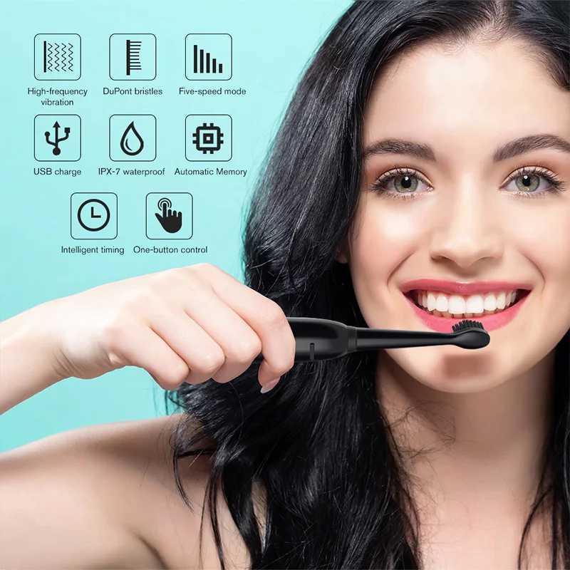Electric Toothbrush 5-gear Mode USB Charging 4 colors IPX7 Waterproof Ultrasonic Rechargeable Soft Hair Toothbrush Adult Classic C251121
