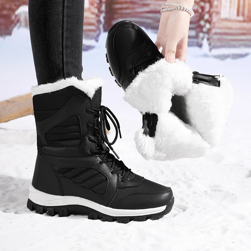 Snow Boots for Couples Winter Style FleeceLined Thickened Warm ThickSoled HeightIncreasing Short 251121