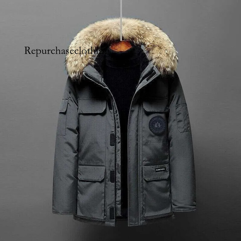 Canada Jacket mens womens designer high quality Winter Down Coats Warm Wolf Fur Hood Parka Pocket Windbreaker Doudoune luxury 2025 Canadalys Puffer Down Jackets 090