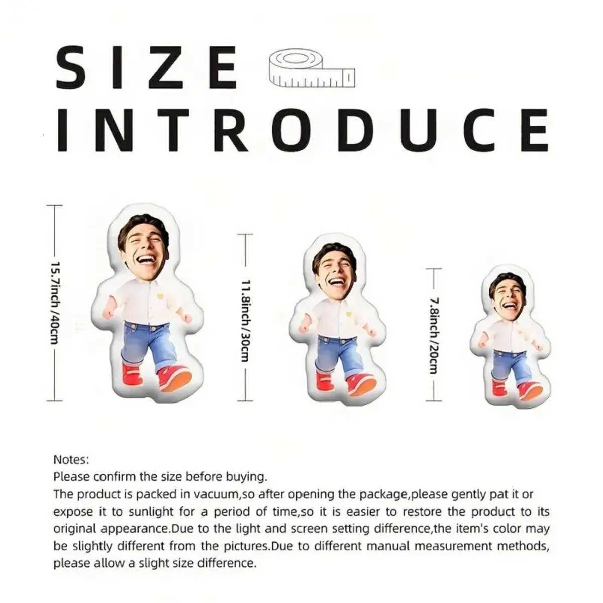 Personzed photo home plush - Customized face shape gift with your photo funny and interesting gift C251121