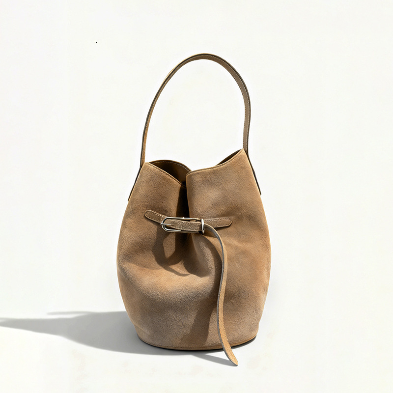 Autumn/Winter Retro Matte Bucket Bag Design Large Capacity Handbag Shoulder Bag Genuine Leather Women's Bag Designer Bag Luxury Bag