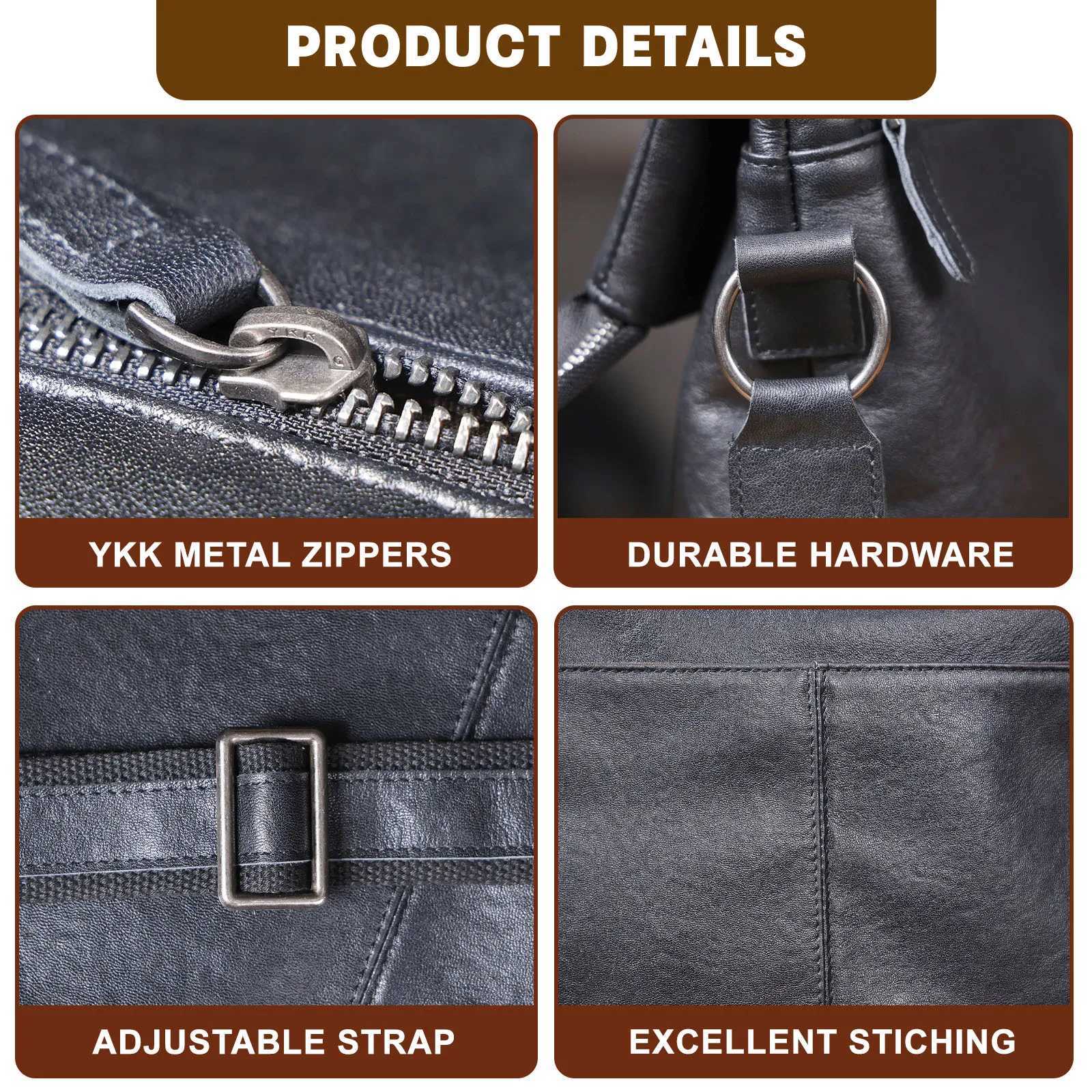 Fashion Genuine Leather Mens Shoder Bag Crossbody Laptop Bags Simple Cowhide Top Layer Vegetable-tan Leather Fi Casual Y251121